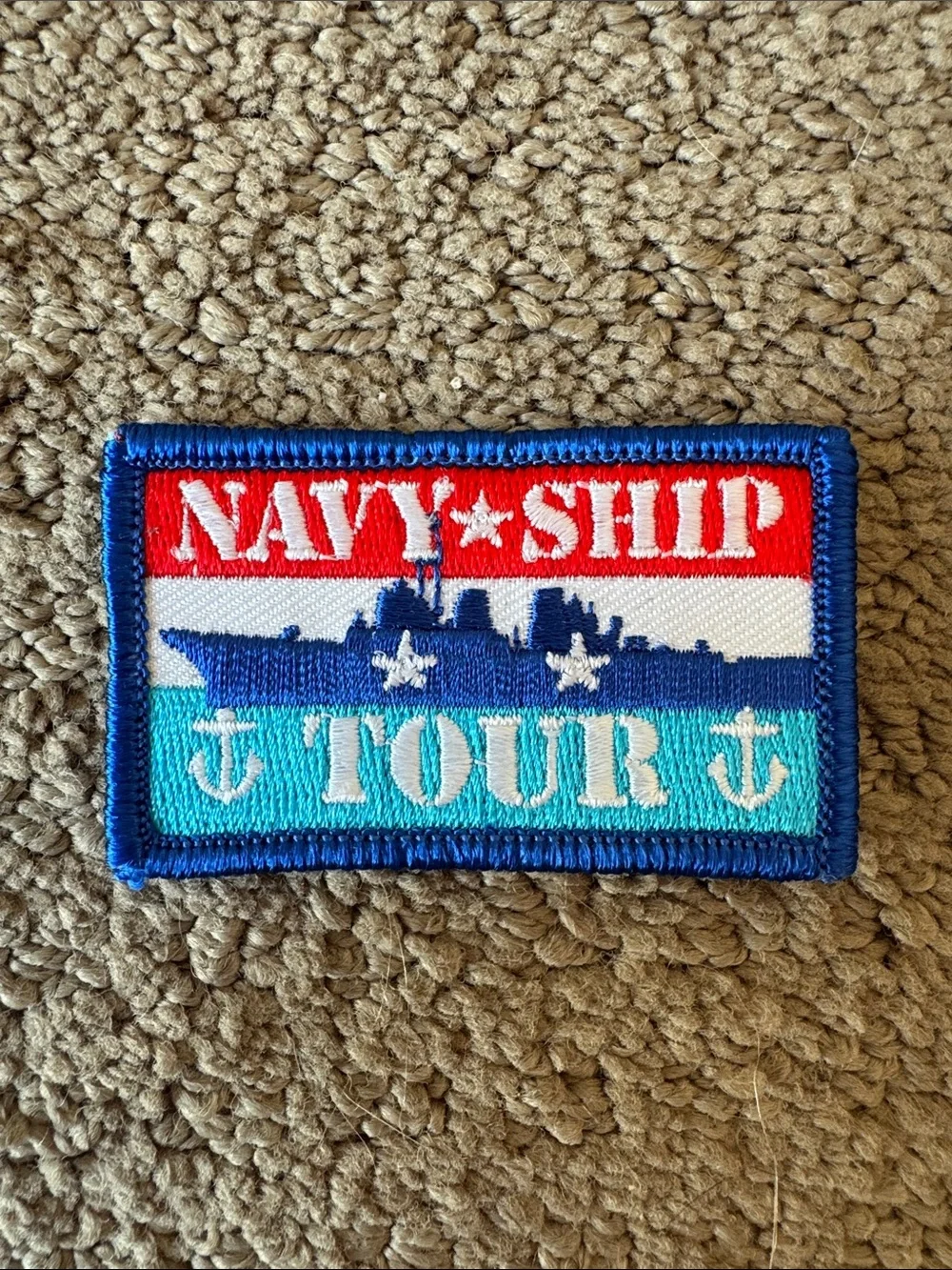 Navy Ship Tour Embroidered Patch - Blue/Red